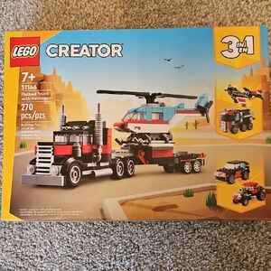 Lego Creator 3-in-1 Flatbead Truck With Helicopter